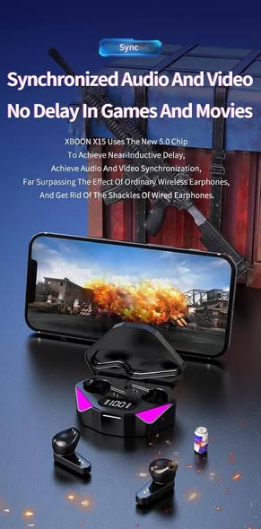 X15 TWS Wireless Earphone Bluetooth 5.3 Gaming Headset
